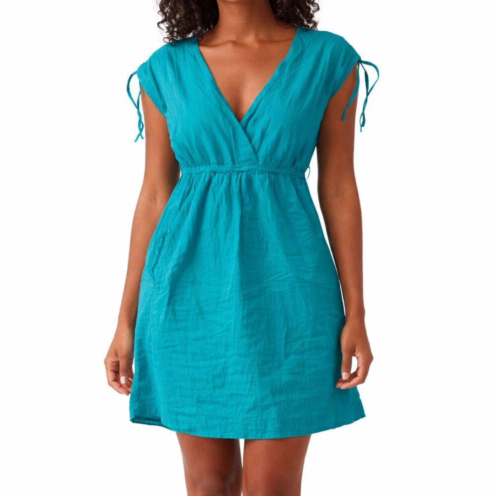 Lauren Ralph Lauren Mini Dress Womens Small Teal Green Pockets Sleeveless Summer